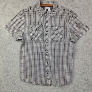 Dravus Shirt Mens Large Plaid Short Sleeve Button Up Built For Wear Casual Work